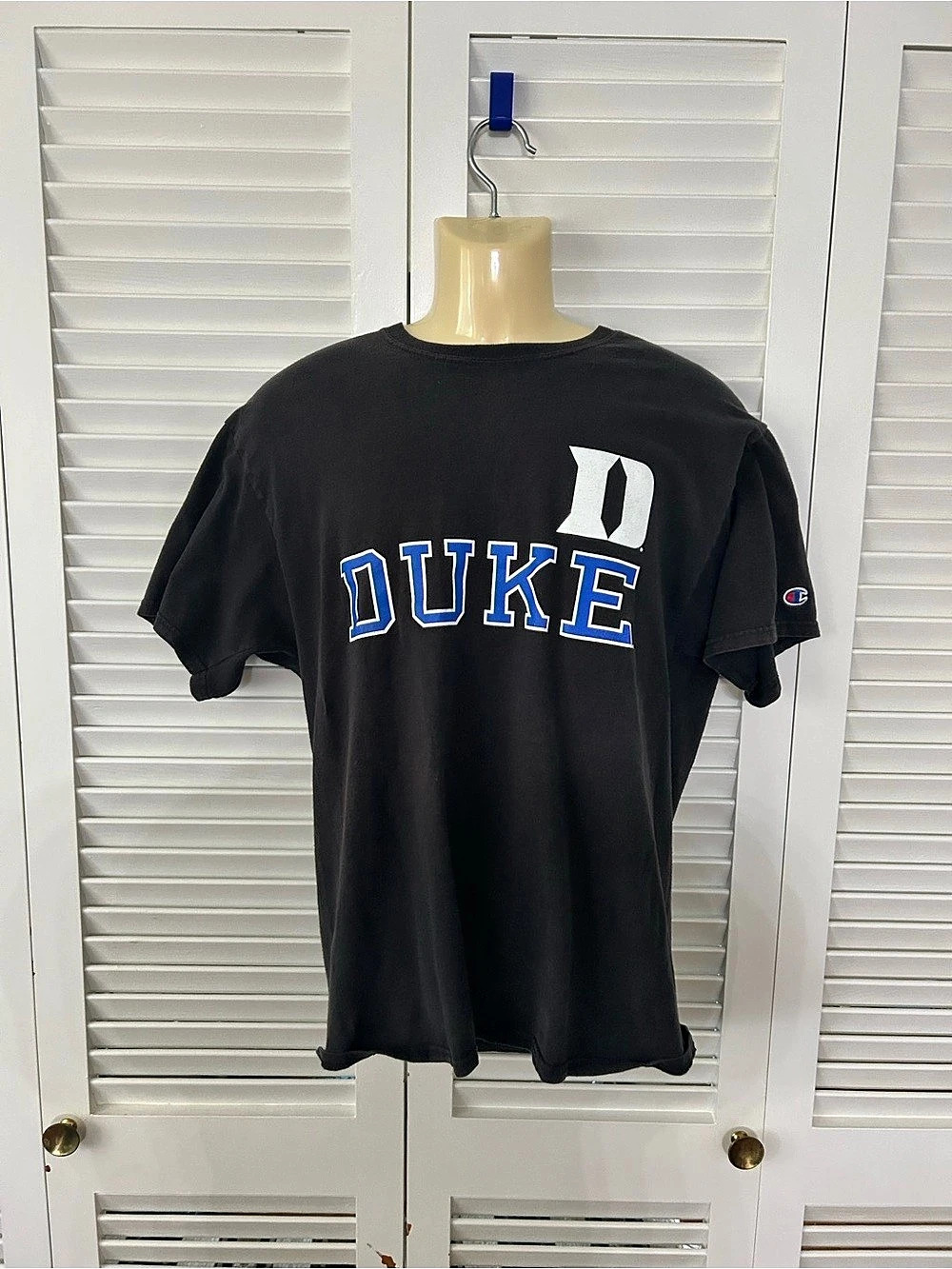 Champion Duke University Blue Devils Basic Arch T-Shirt Black & Blue XL